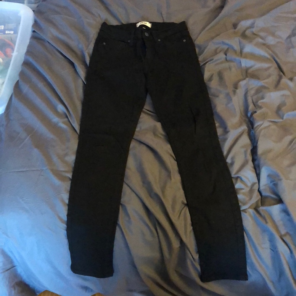 Paige Low Rise Black Skinny Jeans